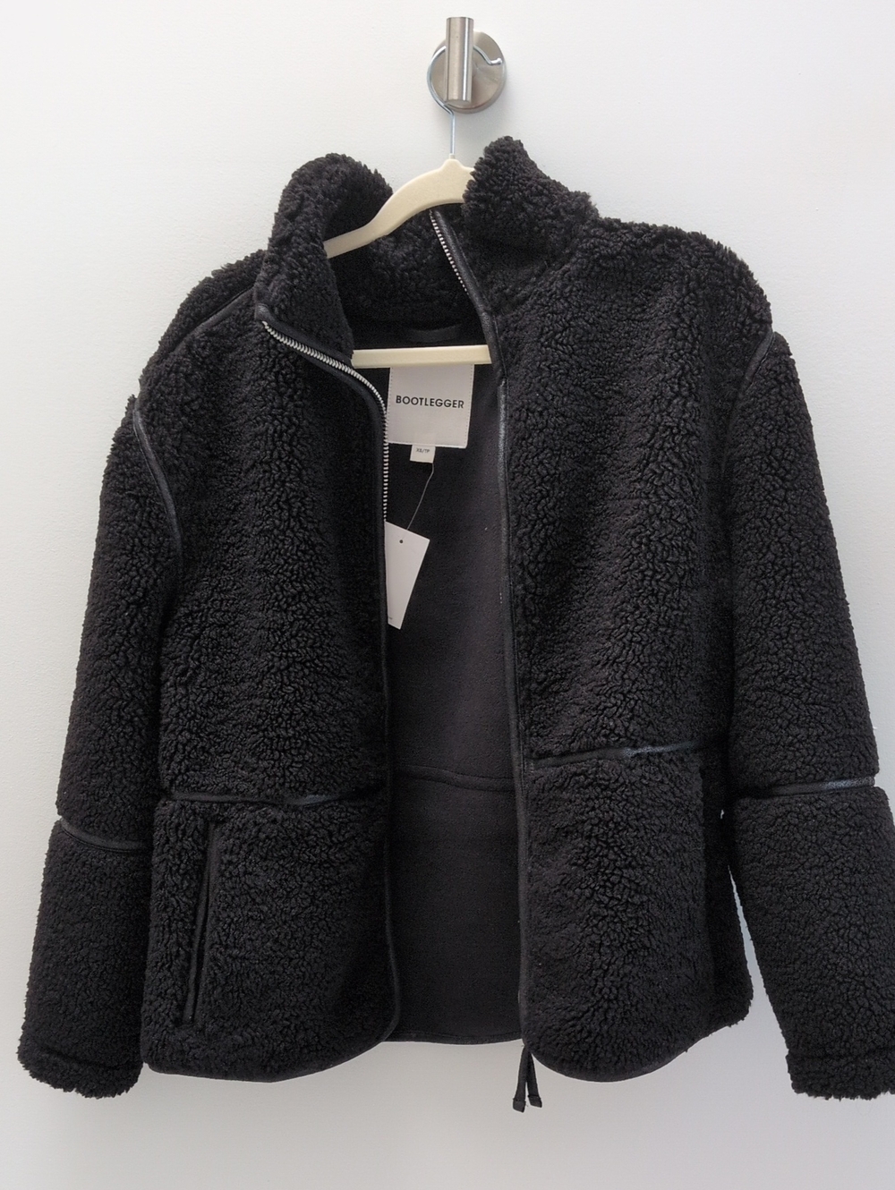 Bootlegger Black Sherpa Zip Jacket